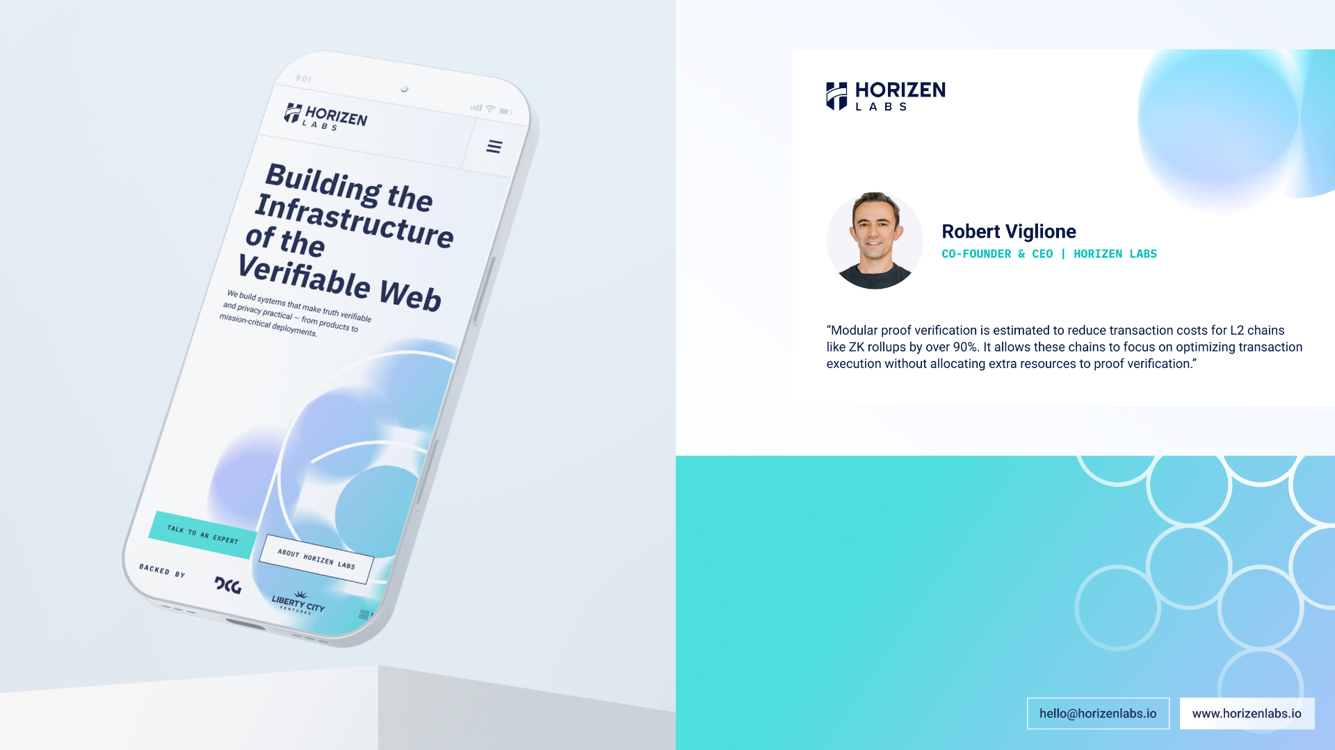 Horizen Labs — Brand Design · Visual Identity System · Website project cover